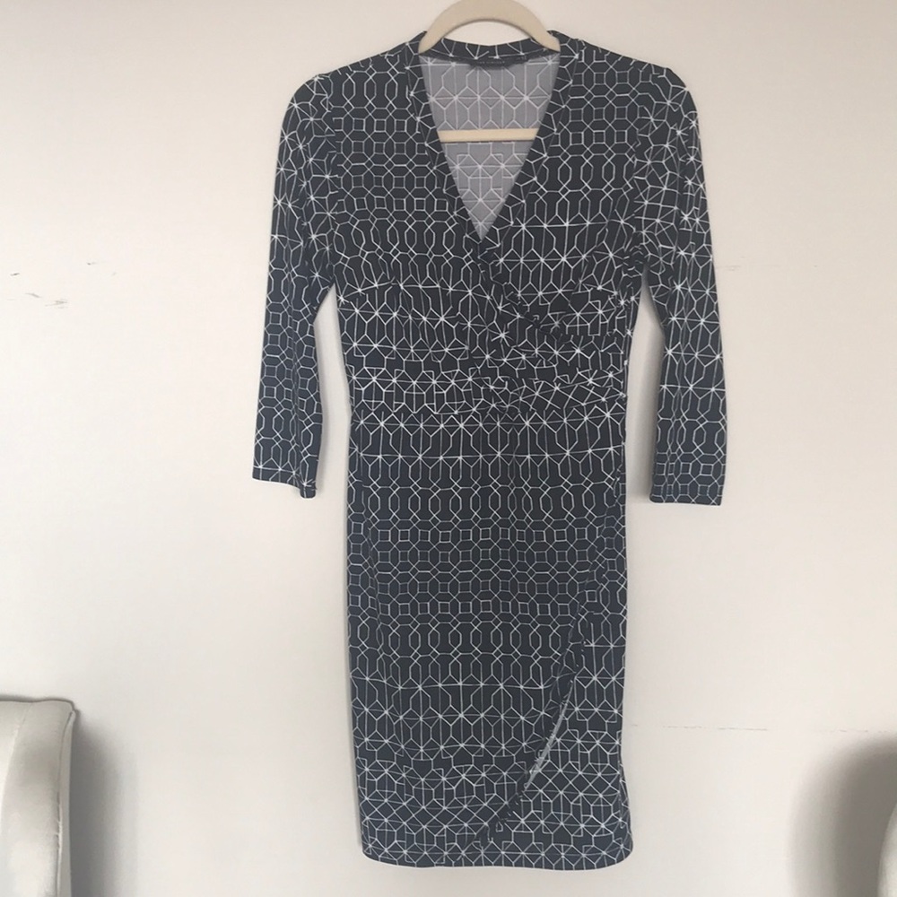Geometric Wrap Dress